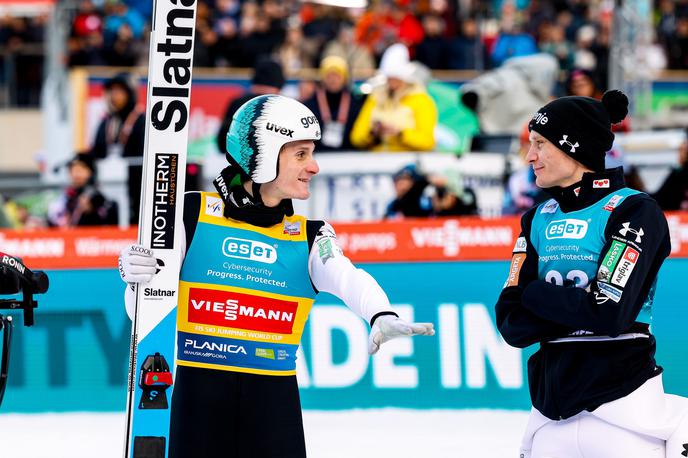 Domen Prevc Anže Lanišek | Domen Prevc je v Planici slavil novo zmago, Anže Lanišek pa je v finalu le našel polet, ki ga je iskal. | Foto Aleš Fevžer