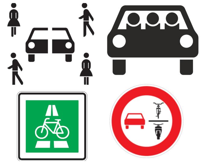 Nekateri novi prometni znaki, ki jih predvideva novela nemškega prometnega ministra. | Foto: BMVI