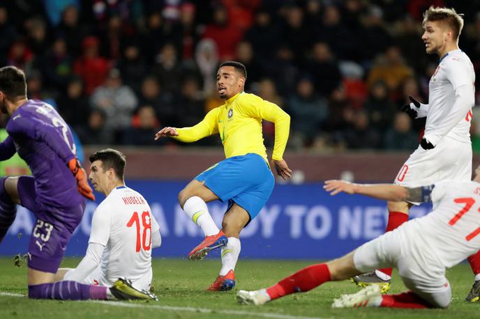 Gabriel Jesus | Zvezdnik Manchester Cityje Gabriel Jesus je z dvema goloma v zaključku tekme poskrbel za zmago Brazilije s 3:1 nad Češko. | Foto Reuters