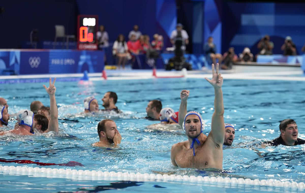 vaterpolo Srbija - Hrvaška Pariz 2024 | Srbi so še tretjič zapored osvojili olimpijsko vaterpolsko zlato. | Foto Guliverimage