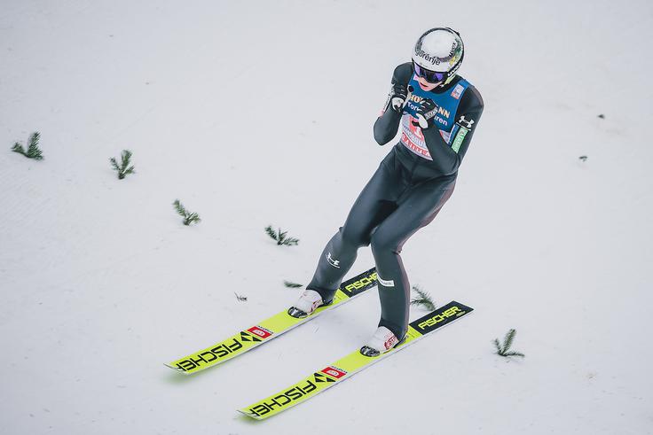 Peter Prevc je v kvalifikacijah osvojil sedmo mesto, pri drugem trening skoku pa je imel celo najboljši rezultat. | Foto: Sportida