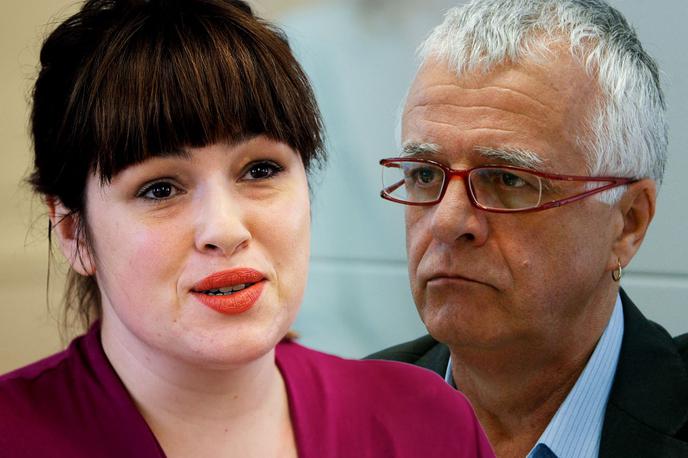 Nika Kovač in Vinko Vasle | "Ni jim uspelo. Na sodišče grem, ker verjamem, da je treba nasilju postaviti mejo," je pred sodbo proti Vinku Vasletu povedala Nika Kovač. | Foto STA