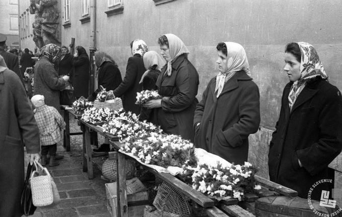 Ljubljanska tržnica leta 1963. (foto: Marjan Ciglič, hrani: MNZS) | Foto: 