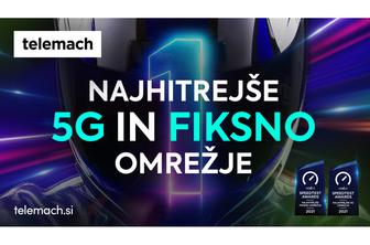 Telemachu nagradi Ookla® za najhitrejše 5G in fiksno omrežje v Sloveniji