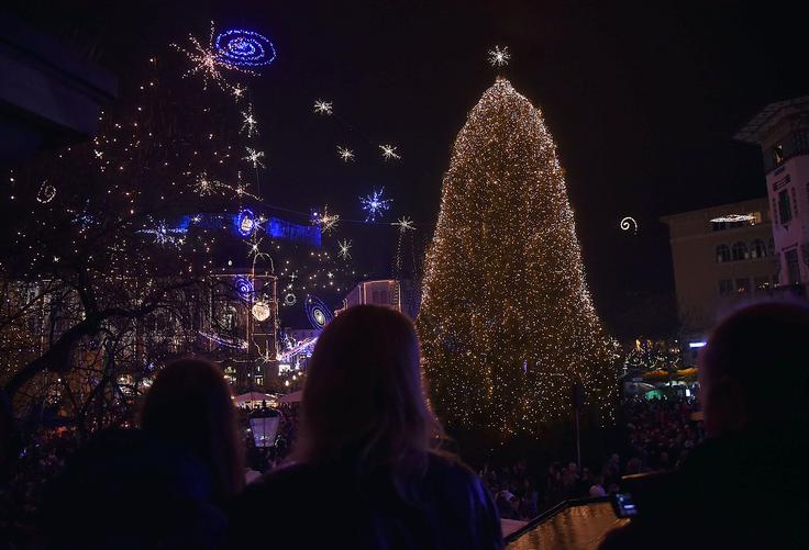 Prižiganje prazničnih lučk Ljubljana | Foto: Bobo