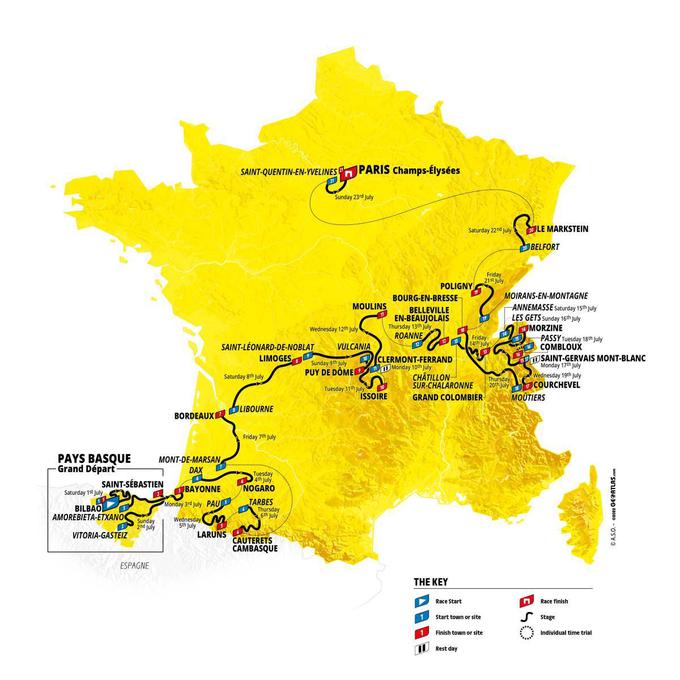 Tour de France 2023, trase | Foto: A.S.O.