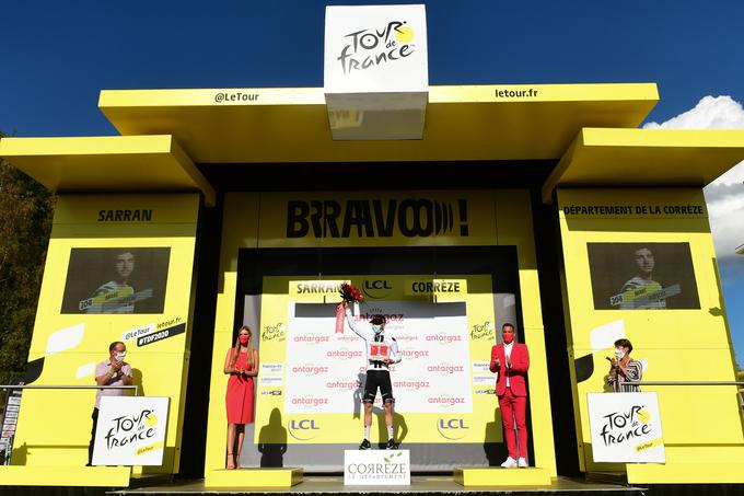 Švicar Marc Hirschi iz ekipe Sunweb je z etapno zmago, drugim in tretjim mestom ter dvema rdečima številkama za najbolj borbenega kolesarja na letošnjem Touru zaslužil že skoraj 30 tisočakov. | Foto: A.S.O. /Alex Broadway