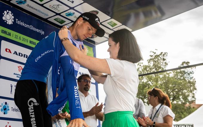 Ruski kolesar Aleksander Vlasov je bil na dirki Po Sloveniji leta 2019 tretji, zmagal pa je v razvrstitvi najboljših na gorskih ciljih. | Foto: Sportida