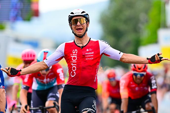 Bryan Coquard | Bryan Coquard se je takole veselil zmage na ponedeljskovi etapi dirke po Švici. | Foto Guliverimage
