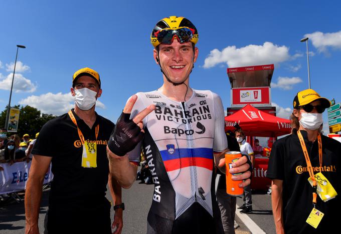 Matej Mohorič je na tem Toru dobil dve etapi, sedmo in današnjo 19. Obe sta bili daljši od 200 kilometrov. | Foto: Reuters