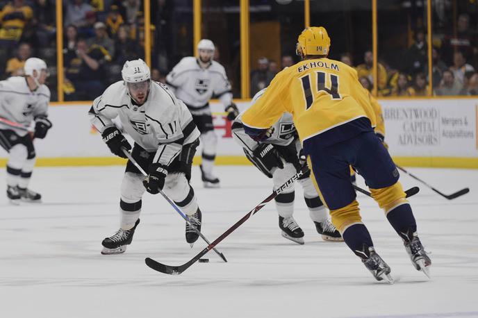 Anže Kopitar vs Mattias Ekholm | Anže Kopitar je vknjižil dve podaji in poraz. | Foto Guliverimage