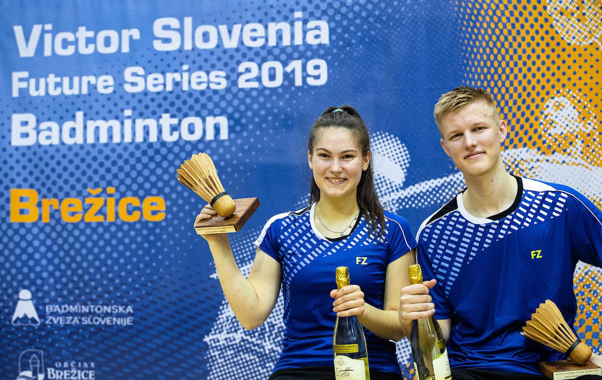 badminton Petra Polanc, Miha Ivančič | Miha Ivančič in Petra Polanc sta na mednarodnem turnirju v Brežicah zmagala v mešanih dvojicah.  | Foto Grega Valančič/Sportida