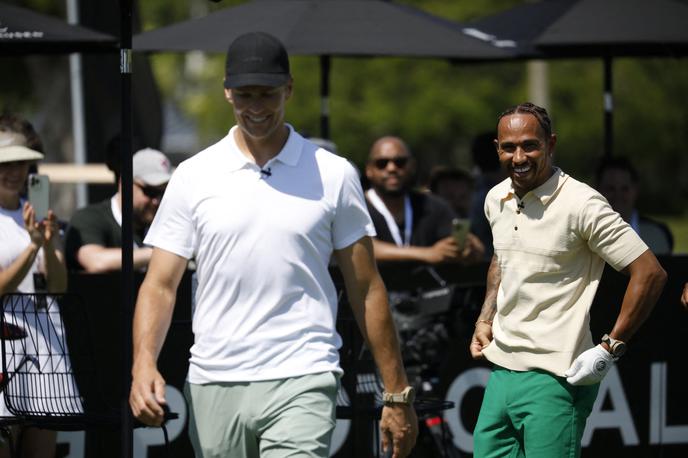 MIami Hamilton Brady golf | Tom Brady in Lewis Hamilton sta igrala na dobrodelnem turnirju v golfu. | Foto Reuters