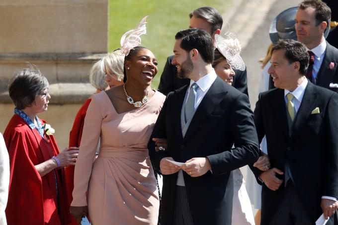 Serena Williams in Alexis Ohanian, ki sta 1. septembra lani dobila hčer Alexis Olympio Ohanian, na poroki Meghan Markle in britanskega princa Harryja. | Foto: Reuters