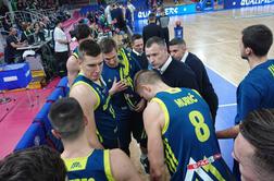 Naši košarkarji visoko izgubili proti Ukrajini, pomagala ni niti Dončićeva spodbuda