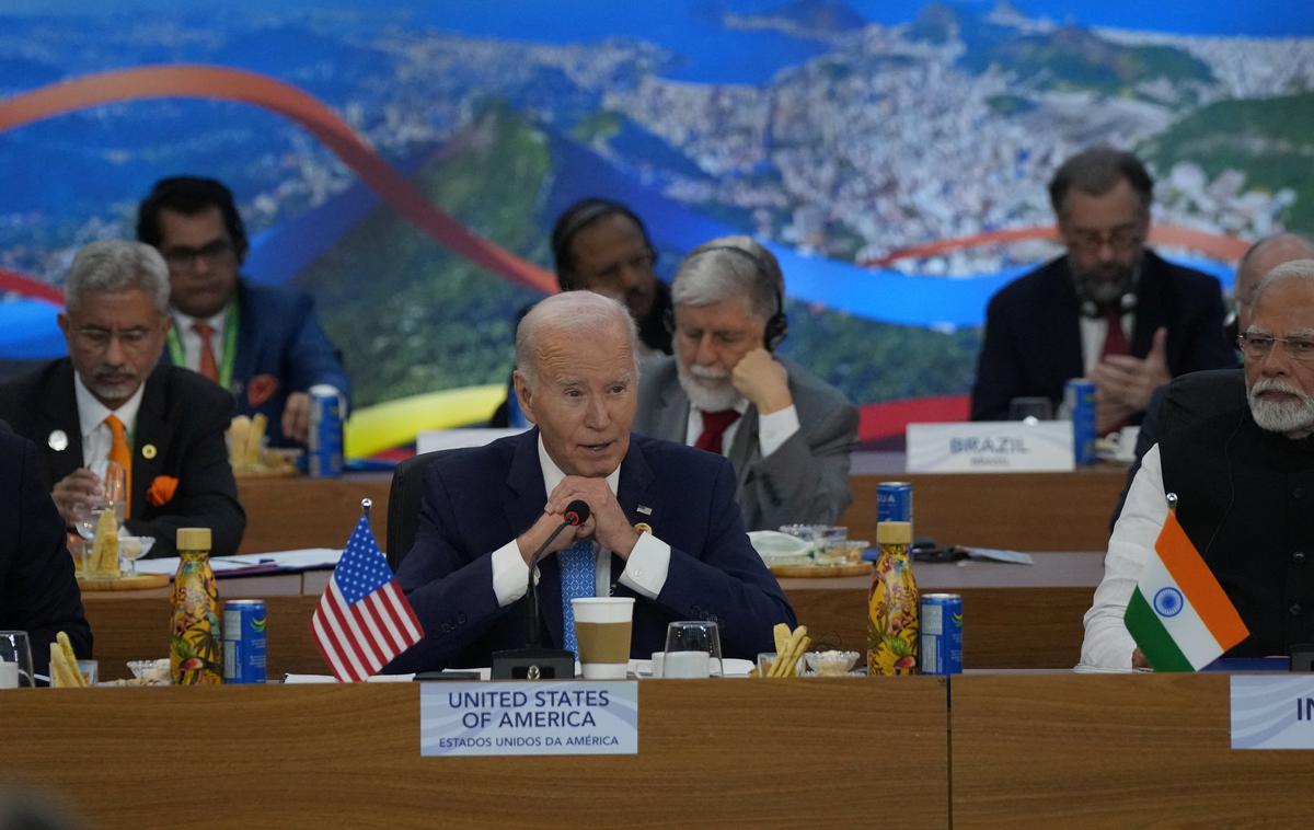 Vrh G20, Rio de Janeiro | "Izrael ima pravico, da se brani po najhujšem pokolu Judov po holokavstu. Vendar je zelo pomembno, kako se brani," je dejal odhajajoči ameriški predsednik Joe Biden na vrhu G20 v Rio de Janeiru. | Foto Reuters