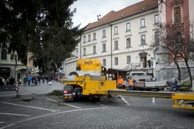 Novoletna smreka v Ljubljani Prešernov trg