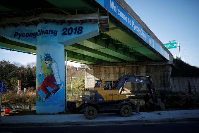 Južnokorejski gostitelji zagotavljajo, da bodo olimpijska prizorišča pravočasno nared za igre in da ne bo nobenih zamud. | Foto: Reuters