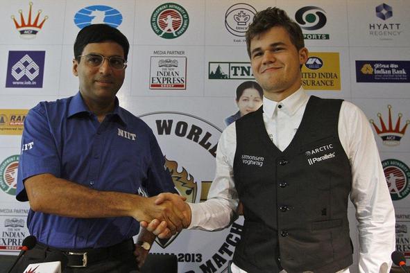 Anand in Carlsen remizirala v uvodni partiji