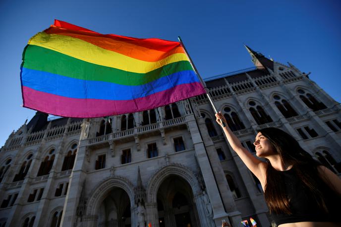 protesti madžarska LGBT | S predlaganimi rešitvami se v skladu z odločitvami ustavnega sodišča po pojasnilih vlade zagotavlja nediskriminatorna obravnava partnerskih razmerij raznospolnih in istospolnih partnerjev pri opredelitvi zakonske zveze. Enaka obravnava se ureja tudi za partnerje, ki niso sklenili zakonske zveze in živijo v zunajzakonski skupnosti. | Foto Reuters