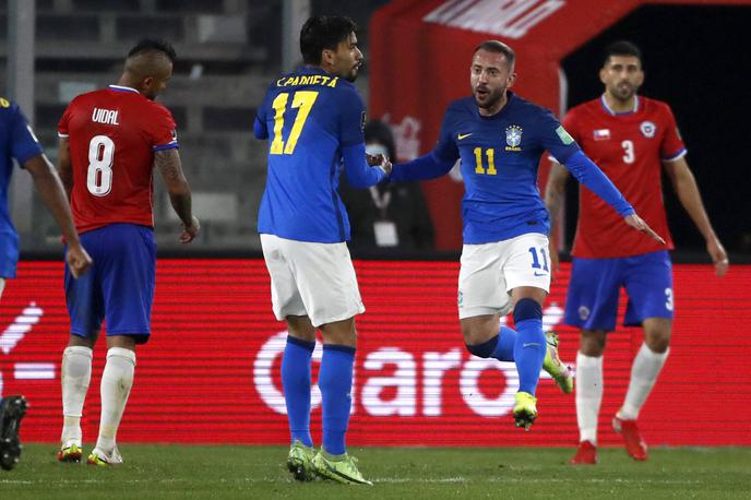 Everton Ribeiro, Brazilija | Brazilija je na zahtevnem gostovanju v Čilu zmagala z 1:0 in ohranila stoodstotni izkupiček. | Foto Guliverimage