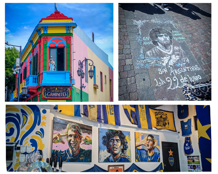Številne znamenitosti v četrti La Boca so posvečene slavnemu nogometašu Diegu Maradoni.  | Foto: Tadej Zupančič, K.M.