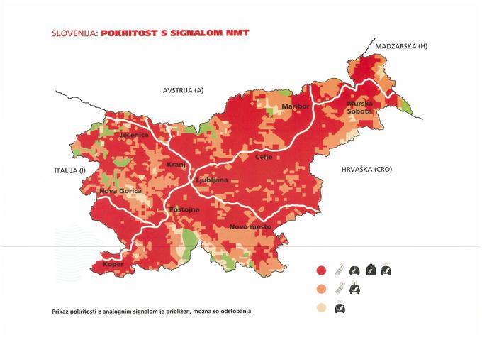 Pokritost s signalom slovenskega analognega mobilnega omrežja je leta 1995 dosegla 95 odstotkov prebivalstva. | Foto: 