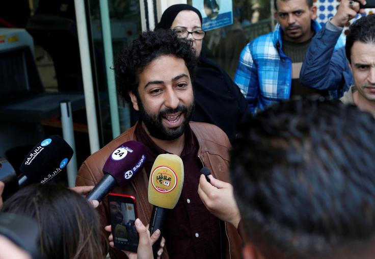 Omar Radi marca letos pred sodiščem v Casablanci. | Foto: Reuters