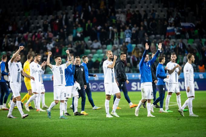 Veselje slovenskih nogometašev po zmagi nad Norveško, s katero se je Kekova četa v skupini B4 povzpela na tretje mesto. | Foto: Vid Ponikvar/Sportida