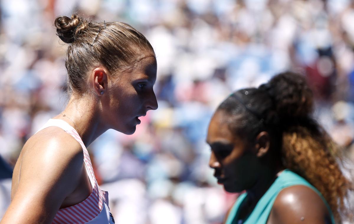 Karolina Pliškova Serena Williams | Karolina Pliškova se je proti Sereni Williams rešila iz izgubljenega položaja. | Foto Reuters