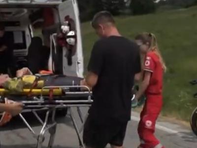 Zaokrožil posnetek grozljivega padca člana Visme Edoarda Affinija, Tour visi v zraku #video