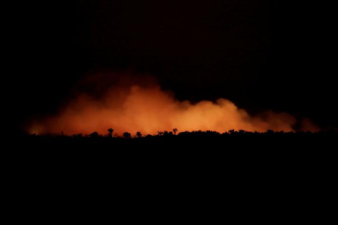 Več kot polovica požarov je zagorela v amazonskem pragozdu. Po podatkih brazilskega nacionalnega inštituta za raziskovanje vesolja INPE je v sredo in četrtek izbruhnilo okoli 700 novih požarov, s čimer se je onesnaženost zraka v mestih še povečala. | Foto: Reuters
