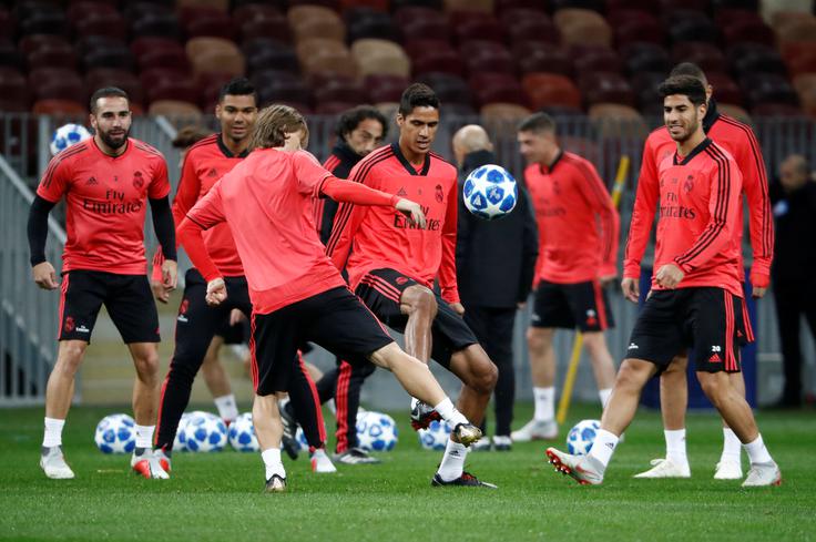 Real Madrid je v ponedeljek opravil uradni trening na štadionu Lužniki. | Foto: Reuters