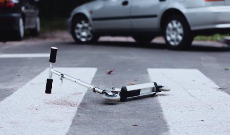 Nova prometna nesreča, v kateri je bil huje poškodovan otrok na skiroju