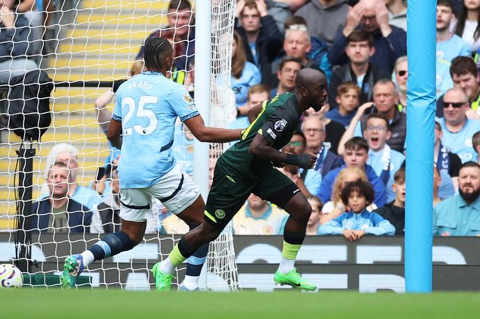 Yoane Wissa | Napadalec DR Kongo Yoane Wissa je popeljal Brentford na Etihadu v vodstvo že po 22 sekundah. | Foto Reuters