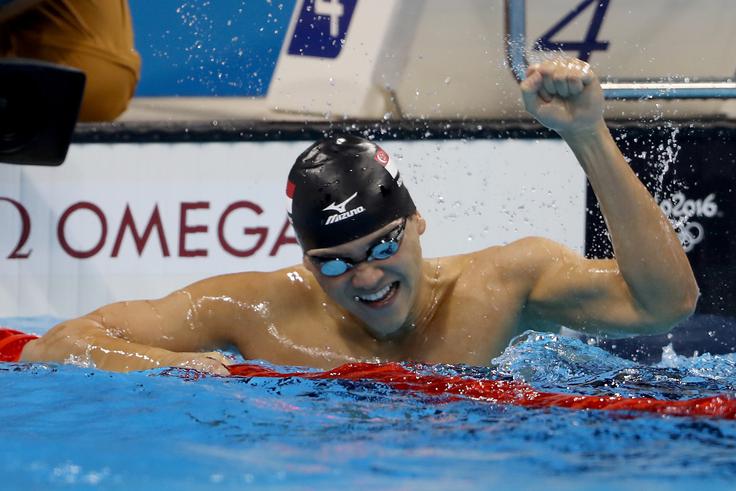 Na 100 metrov delfin ga je premagal Singapurec Joseph Scholing. | Foto: Getty Images