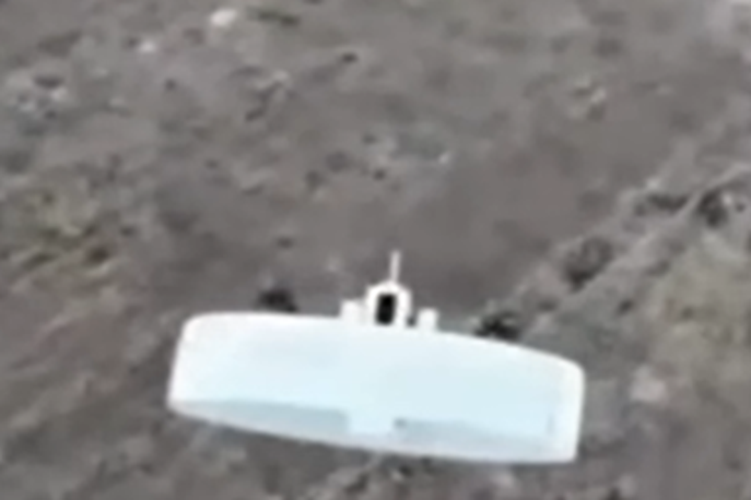 Ruski obročasti dron | Posnetek skrivnostnega ruskega drona. | Foto Posnetek zaslona/Serhej Fleš/Facebook