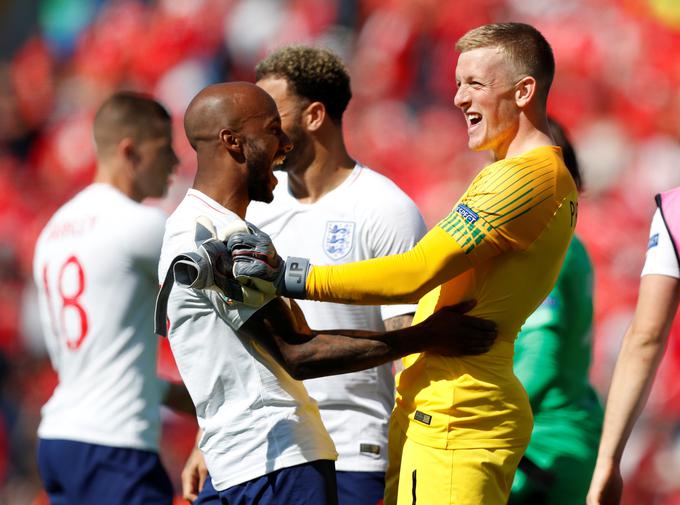 Angleži so osvojili bron na prvi izvedbi Uefine lige narodov, njihov vratar Jordan Pickford je eno enajstmetrovko zadel in eno ubranil. | Foto: Reuters