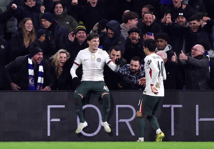Alejandro Garnacho je v drugem polčasu zadel za vodstvo Chelseaja z 1:0. | Foto: Reuters