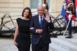 Zakonca Janša v predsedniški palači večerjala z Macronom #video