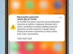 testno sporočilo SI-alarm