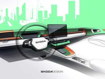 Kakšna notranjost se obeta? Škoda pred premiero s skico mestnega epiqa. #foto