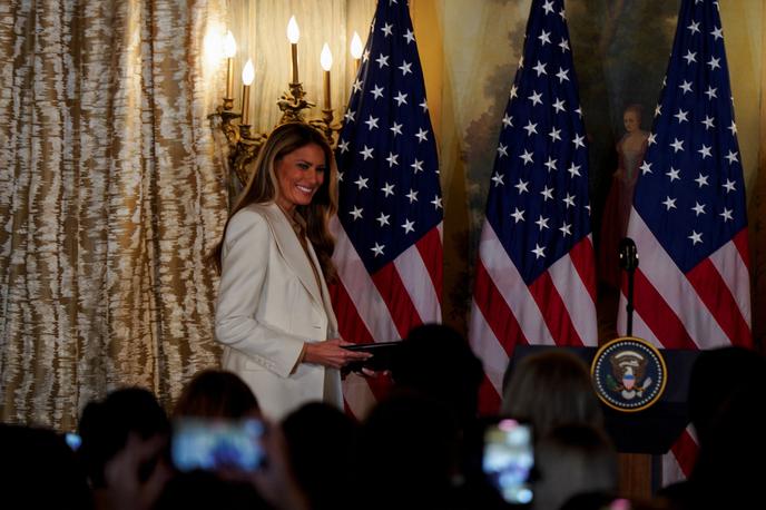 Melania Trump | Melania Trump je po poročanju ameriških medijev po nagovoru ​​takoj zapustila dvorano, ne da bi pozdravila svoje kolege. | Foto Reuters