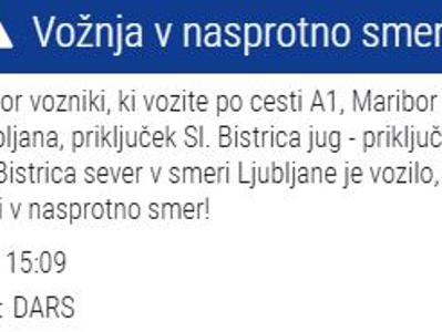 Pozor, voznik v nasprotni smeri na štajerski avtocesti