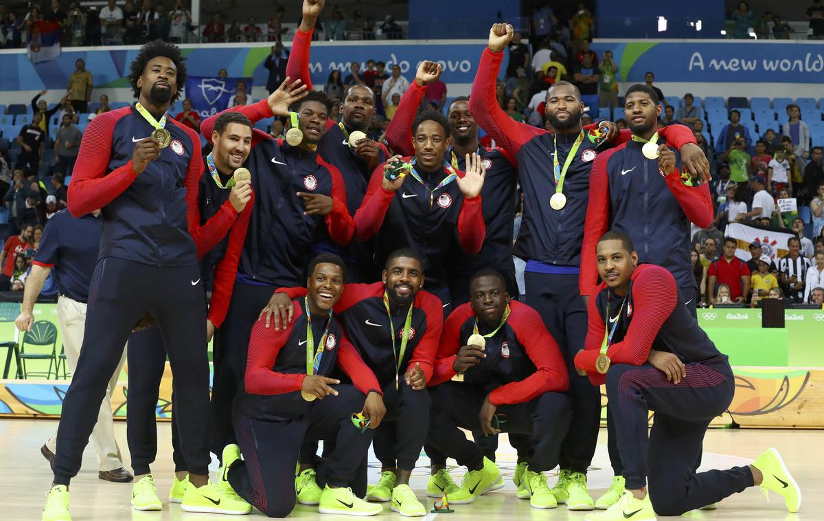 ZDA Košarka 2016 Rio | Američani bodo letos v Tokiu branili olimpijski naslov v košarki. Leta 2016 so v Riu v finalu nadigrali Srbiijo V finalu so premagali Srbijo s 96:66. | Foto Reuters