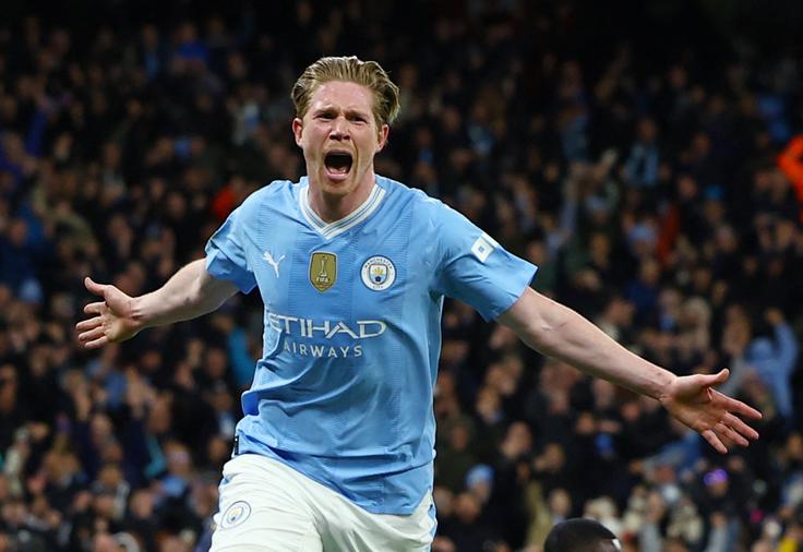  Kevin De Bruyne je zadel za izenačenje na 1:1. | Foto: Reuters