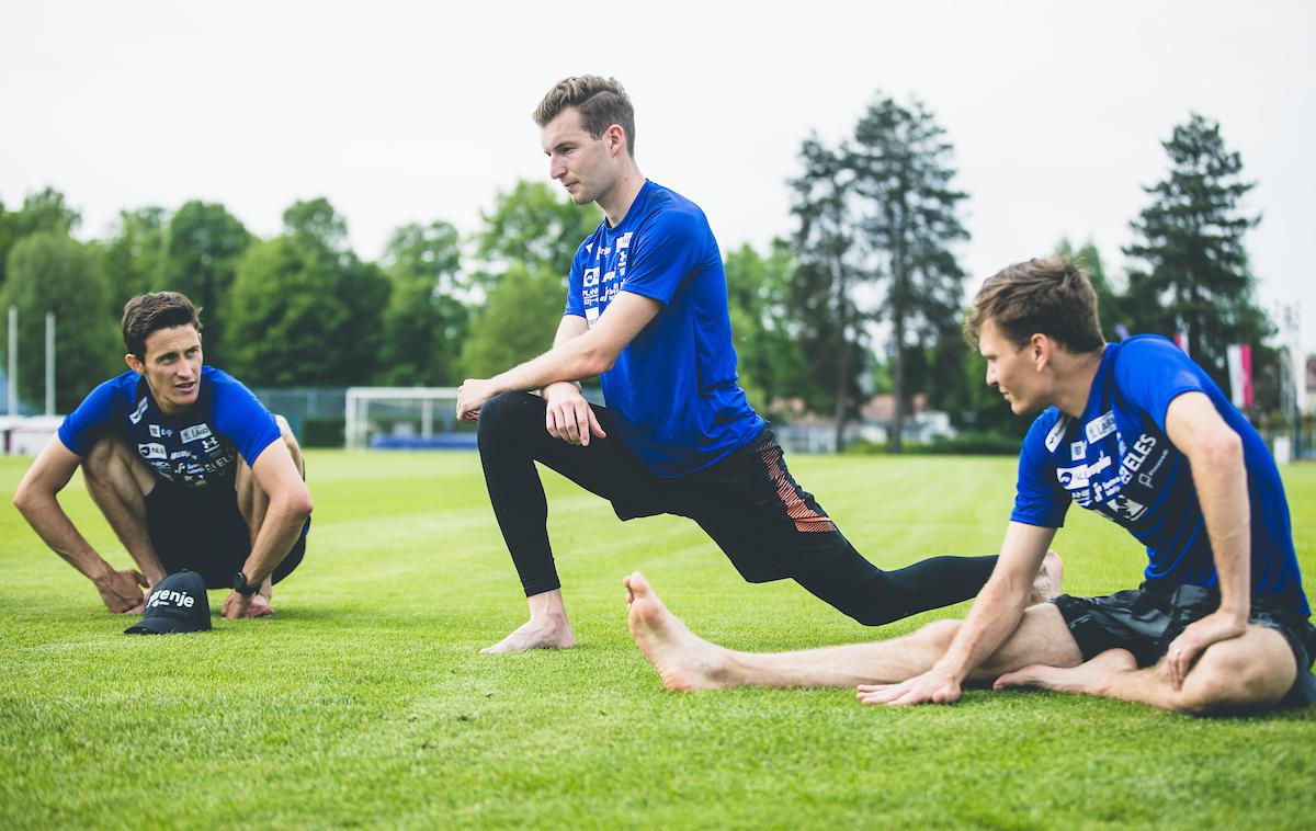 skakalci skakalke trening Kranj | Žiga Jelar se z reprezentančnimi kolegi že pripravlja na novo sezono svetovnega pokala. | Foto Grega Valančič/Sportida