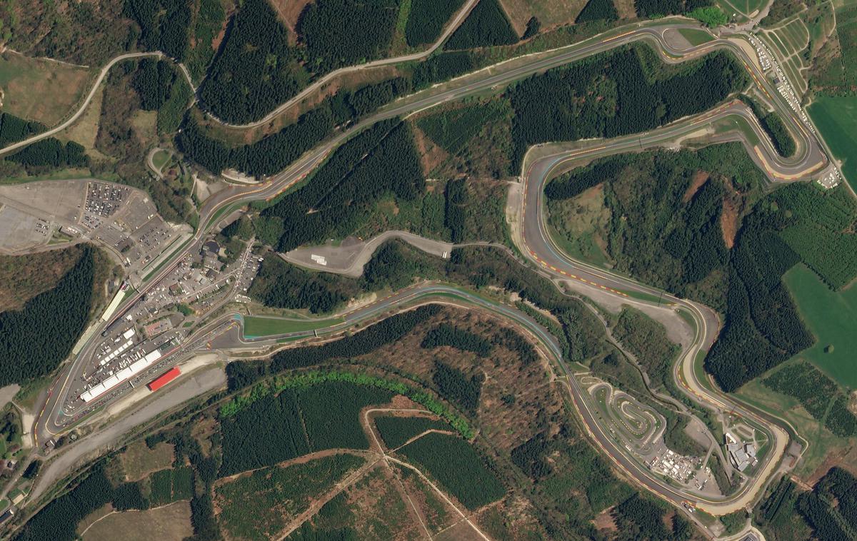 Spa Francorhamps | Pogled iz ptičje perspektive na dirkaško stezo Spa-Francorchamps. | Foto Wikimedia Commons
