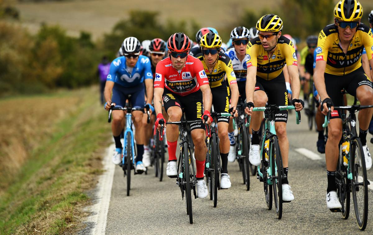 Primož Roglič - Vuelta 2020 | Primož Roglič je že po prvi etapi oblekel rdečo majico vodilnega na letošnji Vuelti in jo na drugi tudi zlahka ubranil. | Foto Guliver/Getty Images