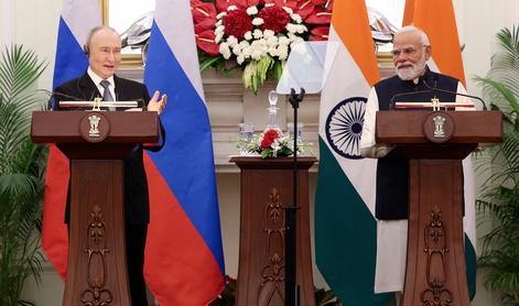 Putin in Modi na pogovorih o trgovini, obrambi in Ukrajini
